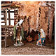 Stable with hayloft and lights for Nativity Scene with 20 cm characters 45x60x35cm cm s2