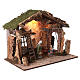 Stable with hayloft and lights for Nativity Scene with 20 cm characters 45x60x35cm cm s5