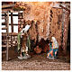 Lighted Stable with hay for nativity scene 20cm 45x60x35cm s2