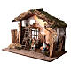 Lighted Stable with hay for nativity scene 20cm 45x60x35cm s3