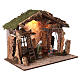 Lighted Stable with hay for nativity scene 20cm 45x60x35cm s5
