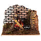 Firecamp with light and pot for Nativity Scene with 10 cm characters 10x15x10 cm s1