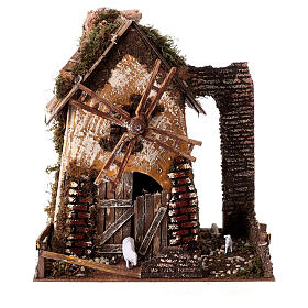 Windmill with sheep 8cm 25x30x20cm nativity