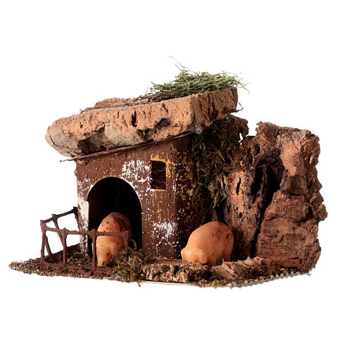 Recinto maiali presepe 10 cm 10x15x10 cm 2