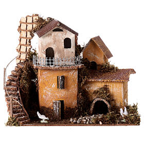 Casolare a due piani presepe 4 cm 20x20x15 cm
