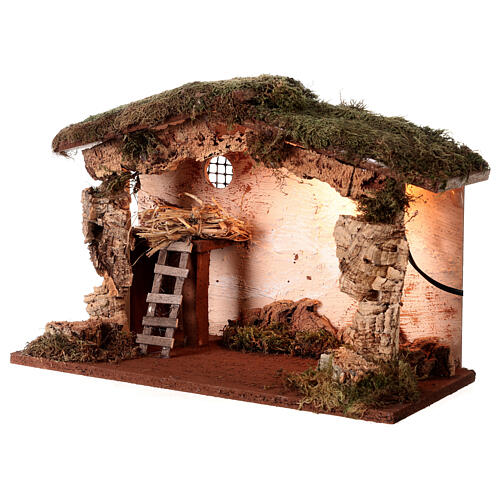 Capanna con luce presepe 12 cm 30x45x20 cm 2