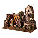 Cabane Nativité avec moulin et éclairage 45x60x35 cm crèche 16 cm s2