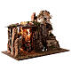 Cabane Nativité avec moulin et éclairage 45x60x35 cm crèche 16 cm s3