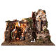 Capanna Natività mulino luci presepe 16 cm 45x60x35 cm  s1