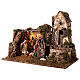 Capanna Natività mulino luci presepe 16 cm 45x60x35 cm  s2