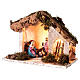 Capanna Natività luci portone presepe 10 cm 30x35x20 cm s2