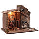 Nativity barn with oven and light for 10 cm Nativity Scene 40x45x30 cm s2