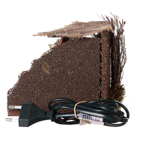 Piec, lampa i płomień, do szopki 8cm, 15x15x10 cm 4