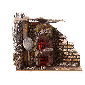 Oven figurine flame lamp for nativity scene 8 cm 15x15x10 cm
