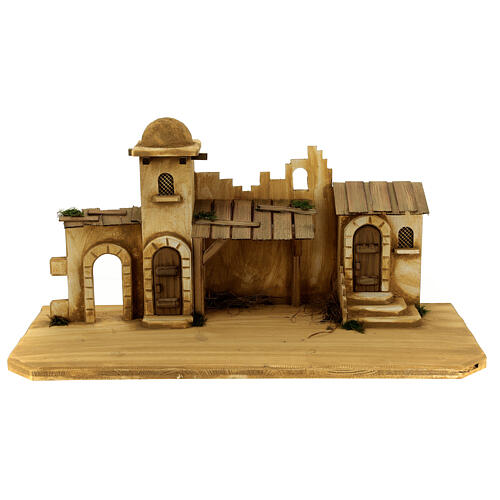 Stable Jerusalem wood for nativity 11 cm 30x70x30 cm 1