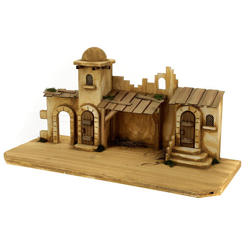 Stable Jerusalem wood for nativity 11 cm 30x70x30 cm 2