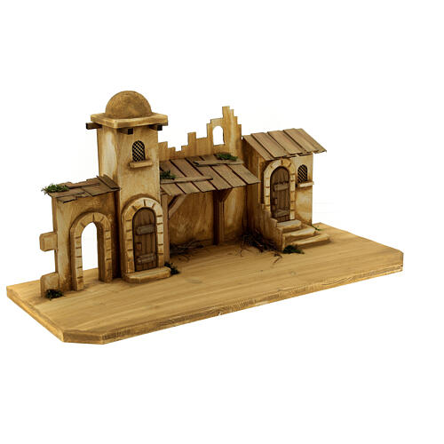 Stable Jerusalem wood for nativity 11 cm 30x70x30 cm 3