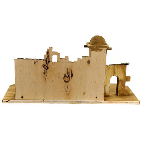 Stable Jerusalem wood for nativity 11 cm 30x70x30 cm 4