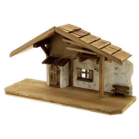 Nordic style nativity stable 12 cm wood