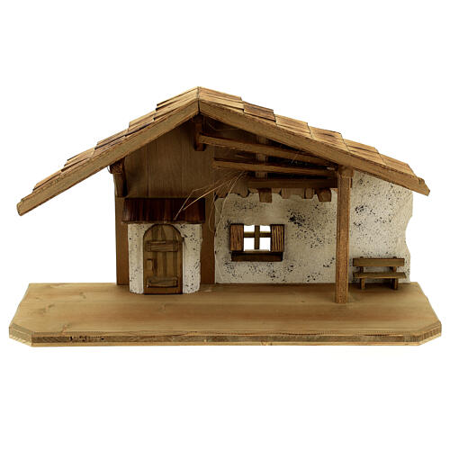 Nordic style nativity stable 12 cm wood 1