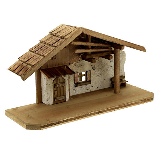 Nordic style nativity stable 12 cm wood 3