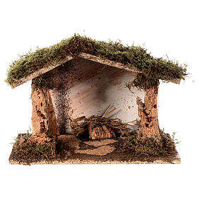 Open stable classic style earth 20x30x15 for nativity scenes 10-12 cm