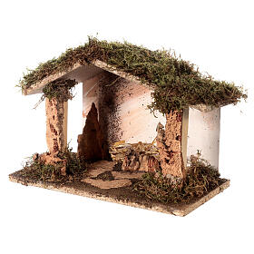 Open stable classic style earth 20x30x15 for nativity scenes 10-12 cm