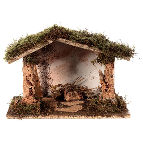Open stable classic style earth 20x30x15 for nativity scenes 10-12 cm 1