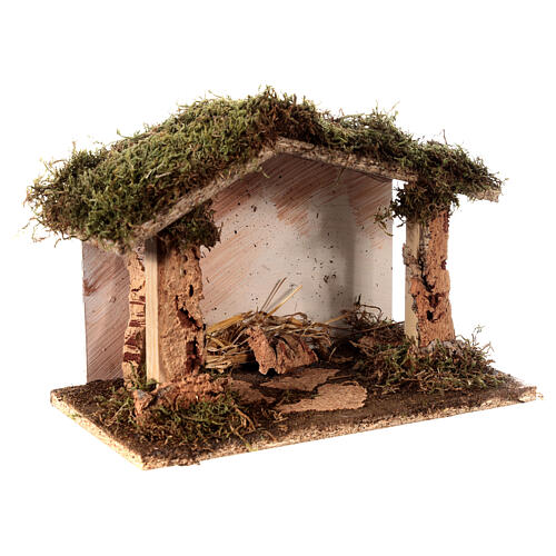Open stable classic style earth 20x30x15 for nativity scenes 10-12 cm 3