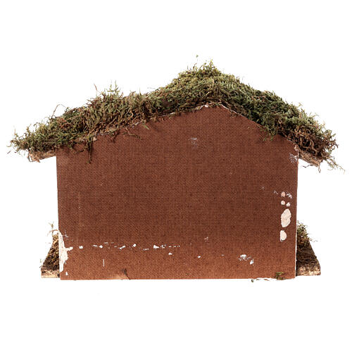 Open stable classic style earth 20x30x15 for nativity scenes 10-12 cm 4