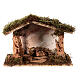Open stable classic style earth 20x30x15 for nativity scenes 10-12 cm s1