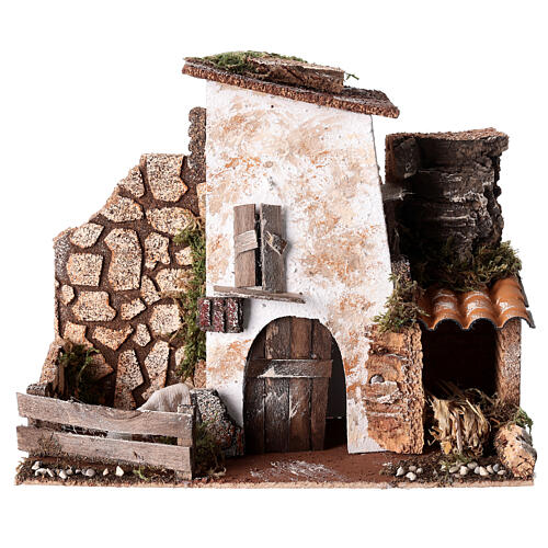 Farmhouse with fence for 6 cm Nativity Scene 20x30x15 cm 1