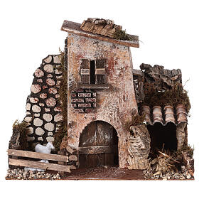 Farmhouse with classic enclosure for nativity scenes 6 cm 20x30x15
