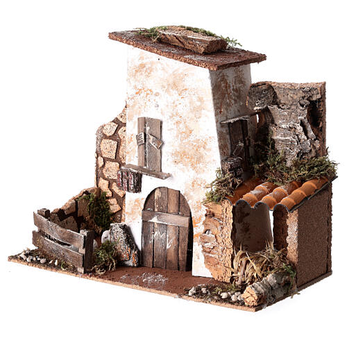 Farmhouse with classic enclosure for nativity scenes 6 cm 20x30x15 2