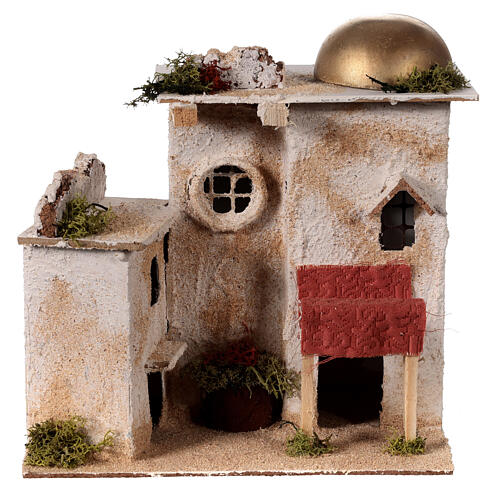 Arabic house with dome and sun blind 20x20x15 cm for 4 cm Nativity Scene 1