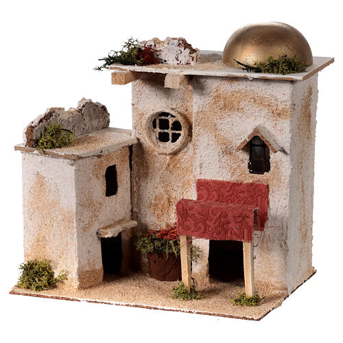 Arabic house with dome and sun blind 20x20x15 cm for 4 cm Nativity Scene 2