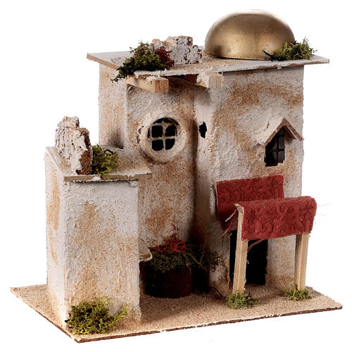 Arabic house with dome and sun blind 20x20x15 cm for 4 cm Nativity Scene 3