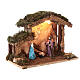 Illuminated Nativity stable with 10 cm characters 25x30x20 cm s3