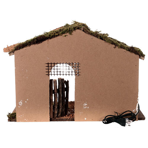 Nativity stable with lights and well for 16 cm Nativity Scene 30x50x25 cm 6