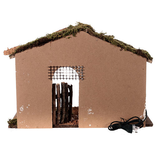 Cabaña Natividad 16 cm iluminada pozo belén 30x50x25 6