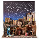 Village crèche avec Nativité ciel nocturne 70x60x35 cm pour santons 12 cm s1