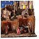 Village crèche avec Nativité ciel nocturne 70x60x35 cm pour santons 12 cm s2