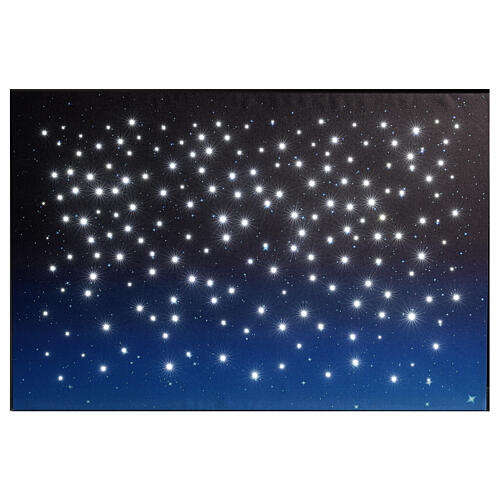 Osada szopka z postaciami sceny Bożego Narodzenia 12 cm, nocne niebo, 70x60x35 5