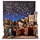 Osada szopka z postaciami sceny Bożego Narodzenia 12 cm, nocne niebo, 70x60x35 s6