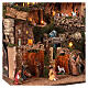 Multi-storey Nativity village with mill, illuminated, for 10 cm characters, 60x50x45 cm s2