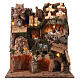 Multi-storey Nativity village with mill, illuminated, for 10 cm characters, 60x50x45 cm s5