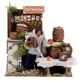 Wine seller, animated Nativity Scene with 8 cm characters, 15x15x10 cm