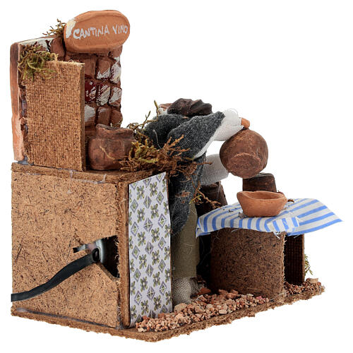 Wine seller, animated Nativity Scene with 8 cm characters, 15x15x10 cm 4