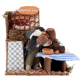 Venditore di vino movimento presepe 8 cm 15x15x10 cm