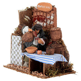 Venditore di vino movimento presepe 8 cm 15x15x10 cm
